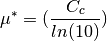 \mu^{*} = (\frac{C_{c}}{ln(10)})