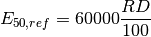 E_{50,ref} = 60000 \frac{RD}{100}