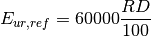 E_{ur,ref} = 60000 \frac{RD}{100}